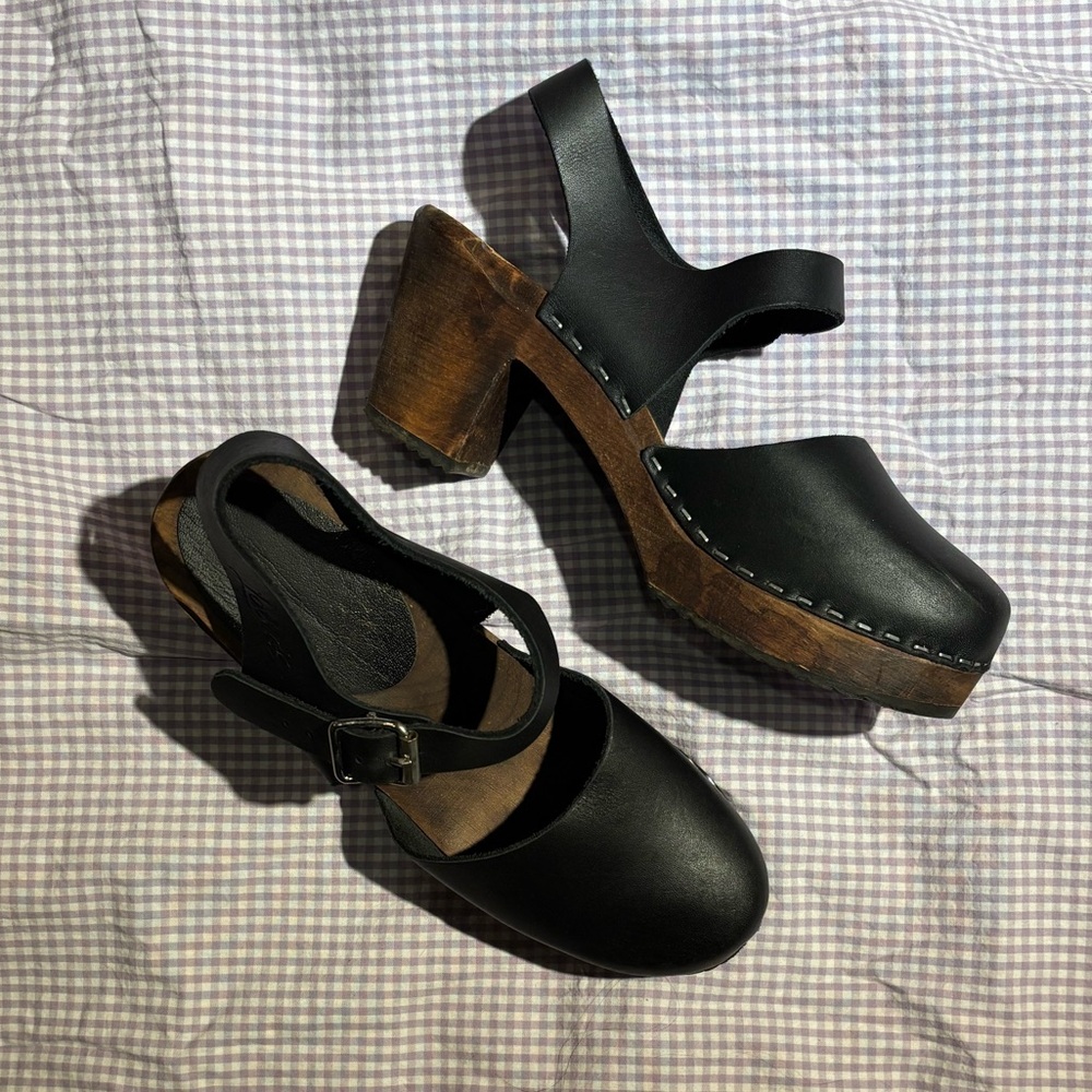 Lotta from Stockholm Leather and Wood Clogs